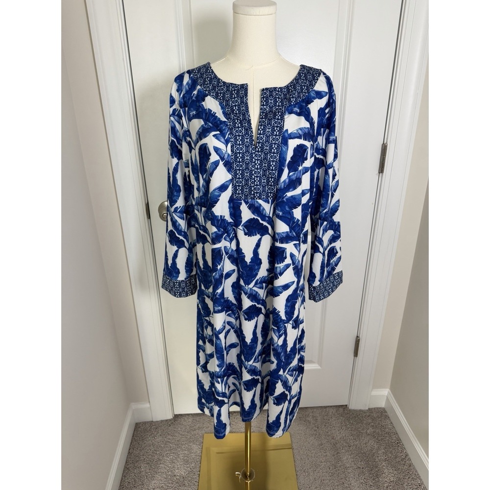 Cabana Life‎ Women's Tunic Long Sleeve Dress Tropical SPF 50+ Size XL Beach Vaca